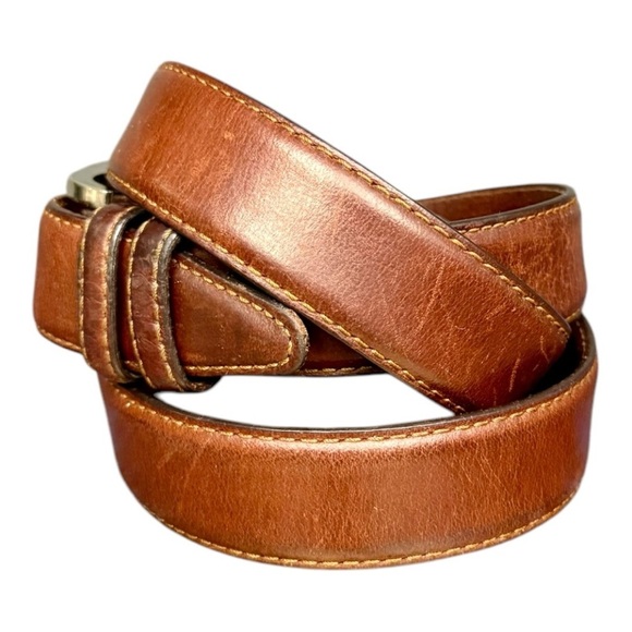 Remo Tulliani Classic Brown Leather Belt Size 44, Men's Brown Leather Belt - Picture 5 of 10